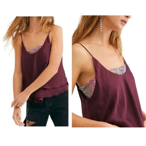 Free People Intimately Turn It On Cami in Vetiver Bloom NWT Small - Picture 1 of 7